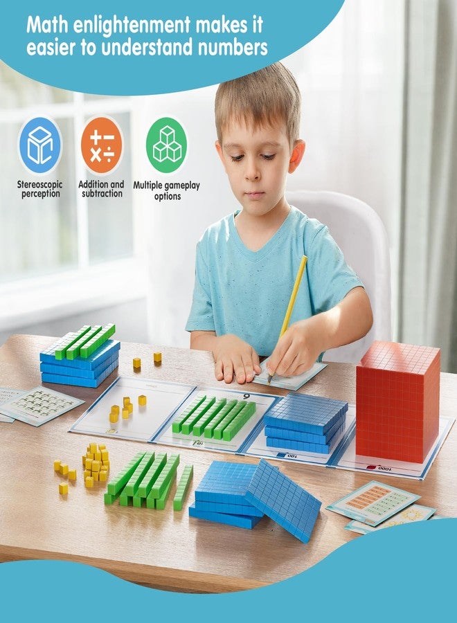stochastic box Plastic Base Ten Blocks 143 pcs Place Value Blocks Kindergarten Counting Cubes for Kids Math, Math Manipulatives for Early Counting Math Toy for 1st Grade - Image 4